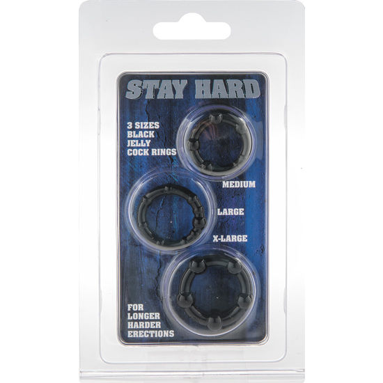 SEVEN CREATIONS - SET OF THREE BLACK PENIS RINGS - Bild 2