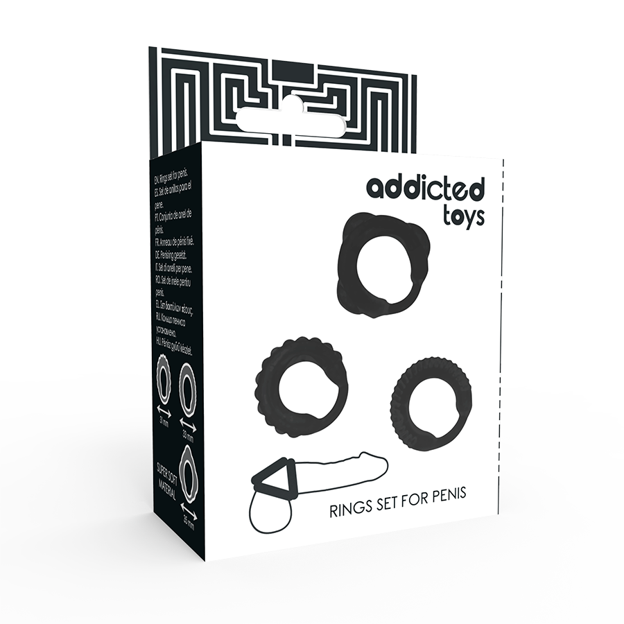 Alternative view of ADDICTED TOYS - C-RING SET BLACK