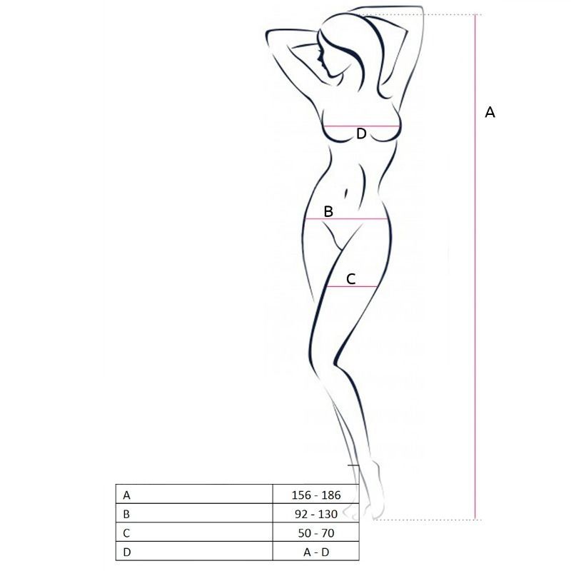 Alternative view of PASSION - WOMAN BS055 RED BODYSTOCKING ONE SIZE