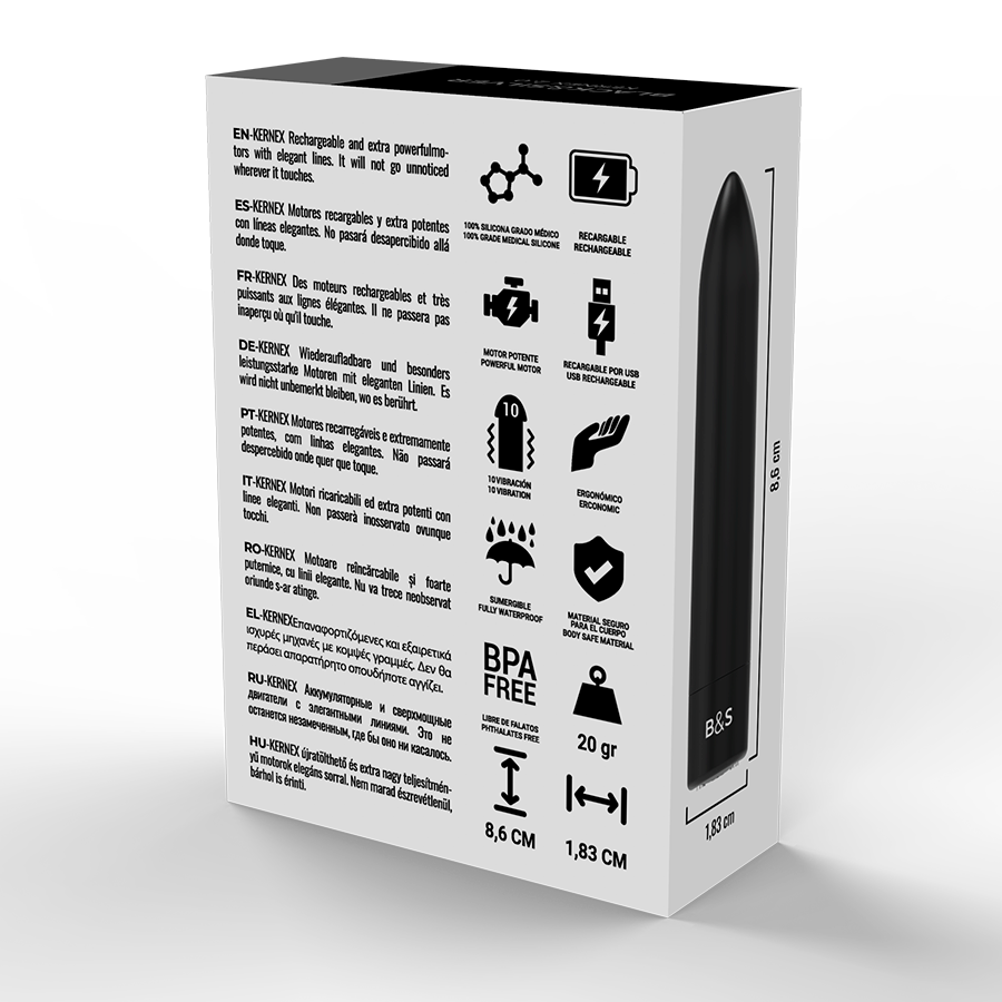 BLACK&SILVER - KERNEX 2 BLACK VIBRATING MAGNETIC BULLET - Bild 5