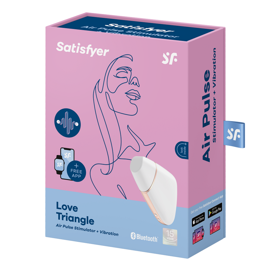 SATISFYER - LOVE TRIANGLE AIR PULSE STIMULATOR & VIBRATOR WHITE - Bild 7