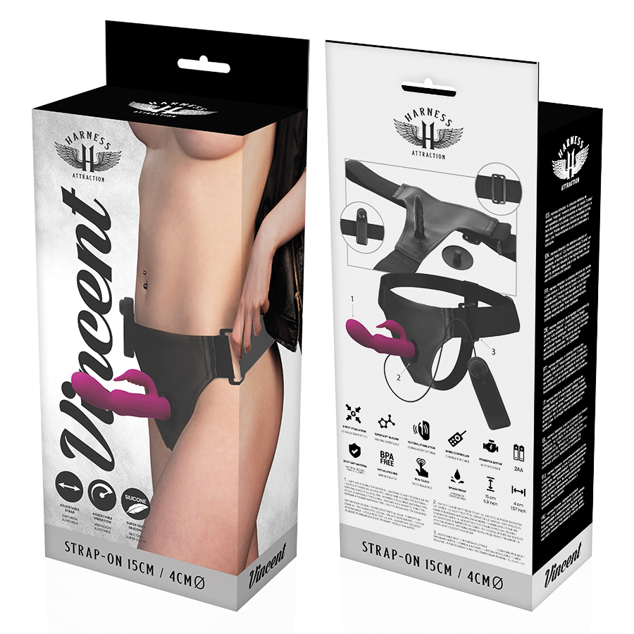 HARNESS ATTRACTION - RNES VIBRATOR RABBIT VINCENT 15 CM -O- 4 CM - Bild 3