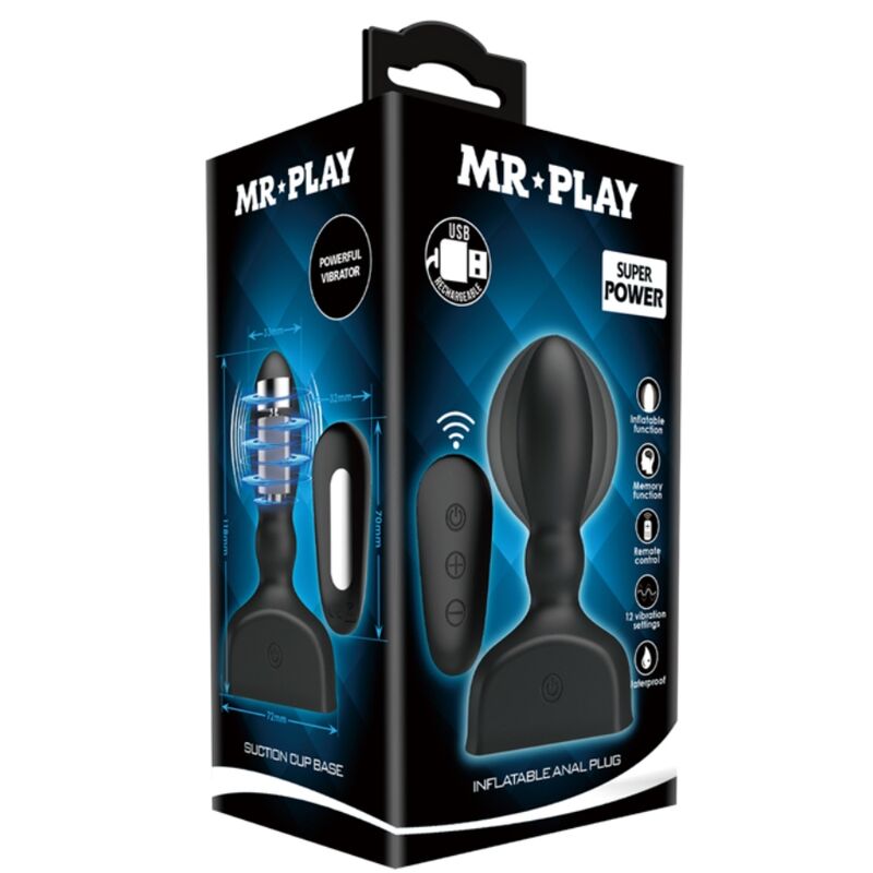 MR PLAY - BLACK INFLATABLE ANAL PLUG REMOTE CONTROL - Bild 6