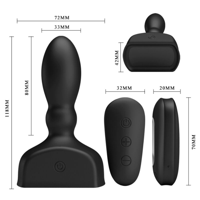 MR PLAY - BLACK INFLATABLE ANAL PLUG REMOTE CONTROL - Bild 4
