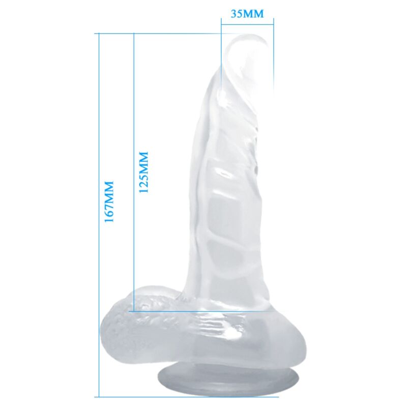 BAILE - REALISTIC DILDO WITH SUCTION CUP AND TESTICLES 16.7 CM TRANSPARENT - Bild 6