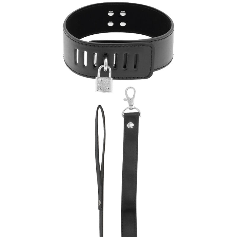 Alternative view of DARKNESS - BDSM COLLAR WITH BLACK LOCK