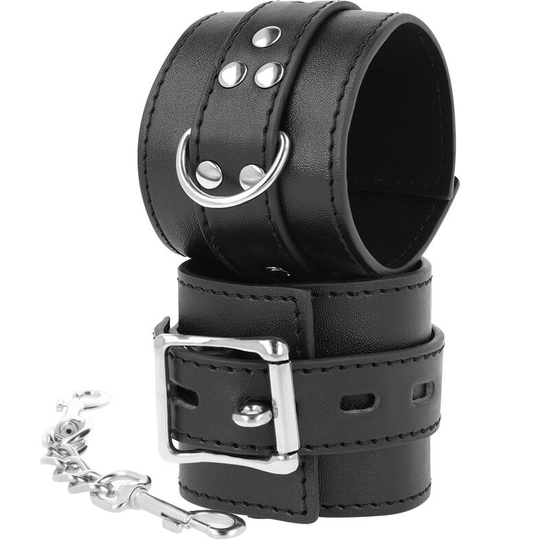 DARKNESS - BLACK LEATHER HANDCUFFS - Bild 5