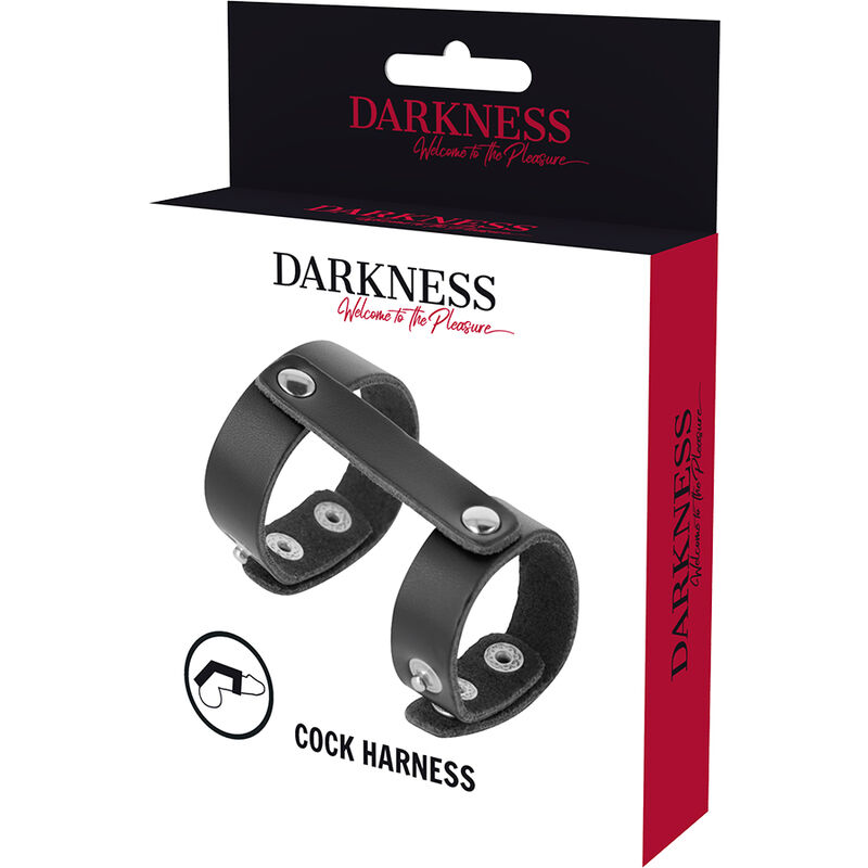 DARKNESS - LEATHER ADJUSTABLE PENIS AND TESTICLE RING - Bild 3