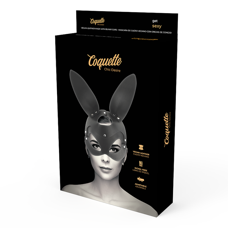 COQUETTE CHIC DESIRE - VEGAN LEATHER MASK WITH BUNNY EARS - Bild 5