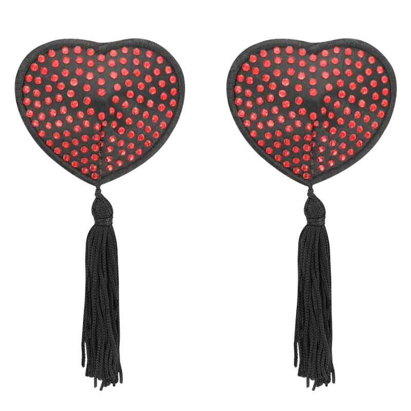 COQUETTE CHIC DESIRE - NIPPLE COVERS HEART BLACK / RED - Bild 3