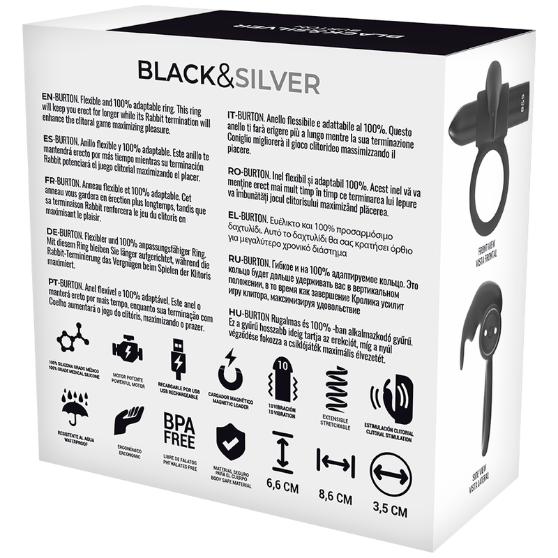 BLACK&SILVER - BURTON RING 10 VIBRATION MODES BLACK - Bild 4
