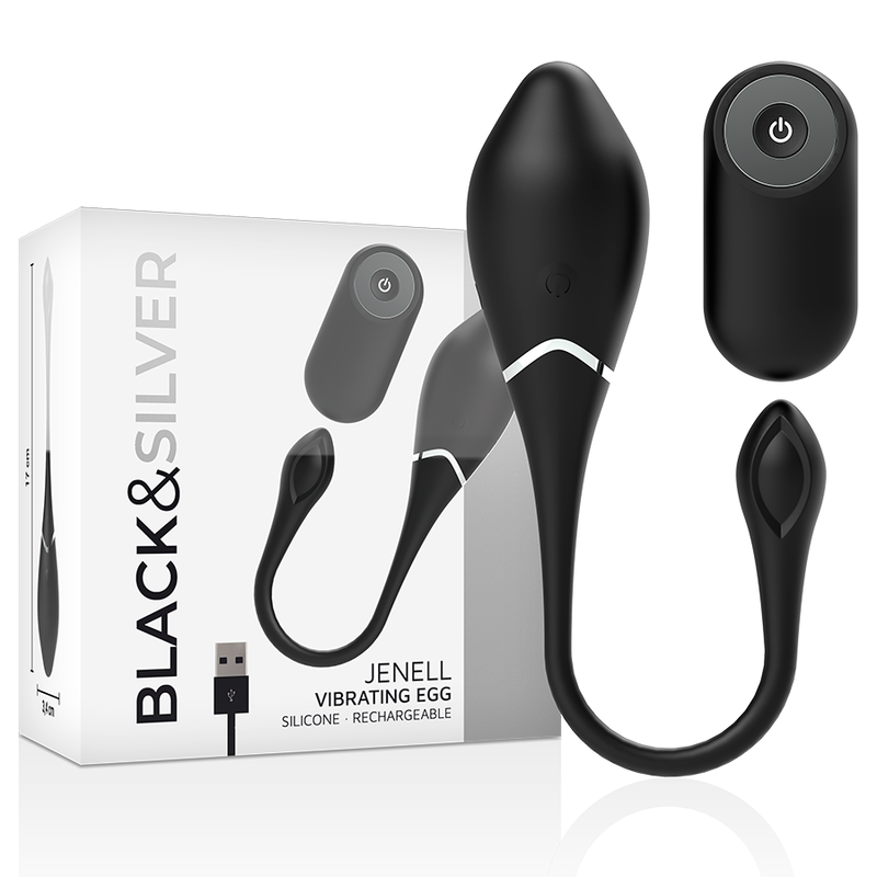 BLACK&SILVER - JENELL RECHARGEABLE VIBRATING EGG - Bild 2