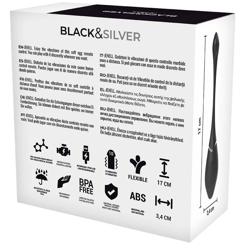 BLACK&SILVER - JENELL RECHARGEABLE VIBRATING EGG - Bild 8