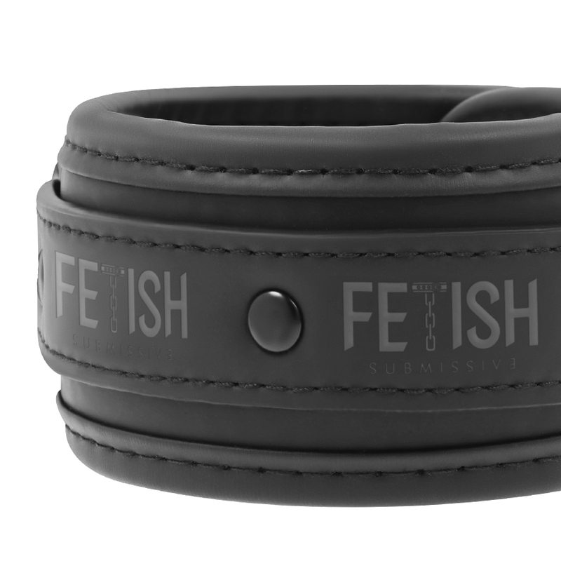 FETISH SUBMISSIVE - VEGAN LEATHER NECKLACE AND HANDCUFFS WITH NOPRENE LINING - Bild 9