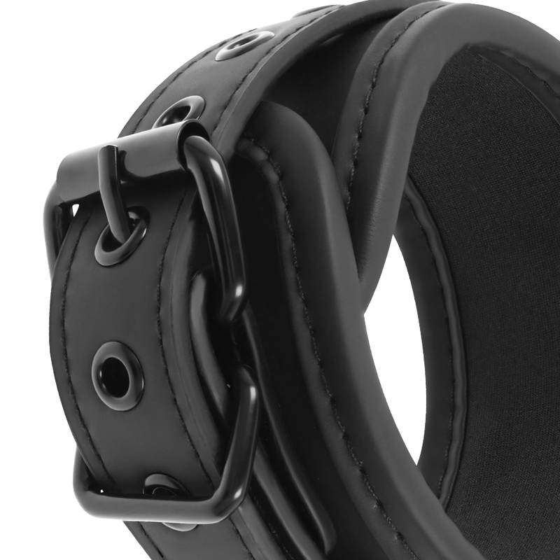 FETISH SUBMISSIVE - VEGAN LEATHER NECKLACE AND HANDCUFFS WITH NOPRENE LINING - Bild 7