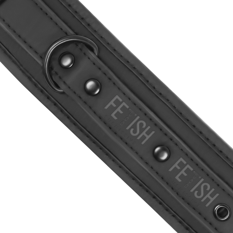 FETISH SUBMISSIVE - VEGAN LEATHER NECKLACE AND HANDCUFFS WITH NOPRENE LINING - Bild 6