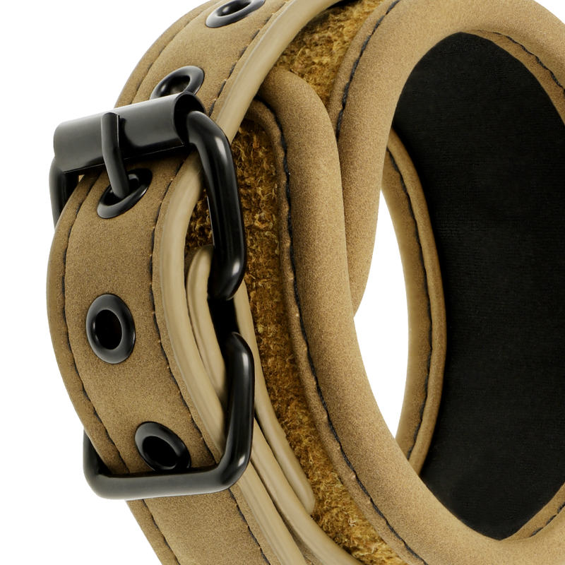 FETISH SUBMISSIVE ORIGEN - VEGAN LEATHER HANDCUFFS WITH NEOPRENE LINING - Bild 4