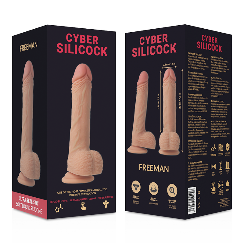 CYBER SILICOCK - FREEMAN ULTRA REALISTIC SOFT LIQUID SILICONE 20 CM -O- 3.8 CM - Bild 2