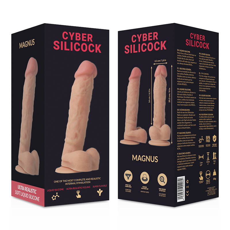 CYBER SILICOCK - STRAP-ON MAGNUS LIQUID SILICONE WITH 3 RINGS FREE 20.5 CM -O- 4.1 CM - Bild 12