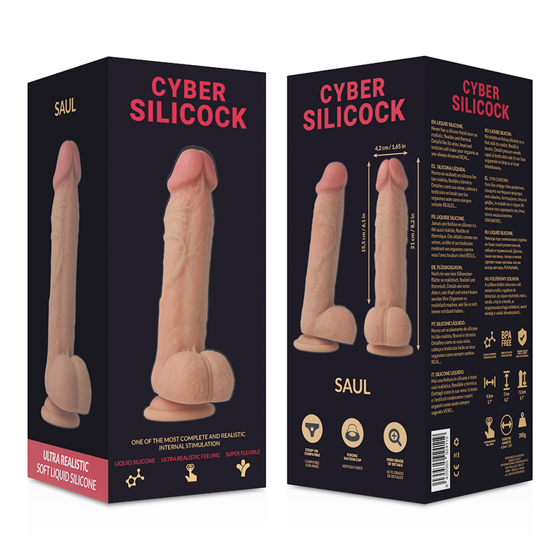 CYBER SILICOCK - STRAP-ON SAUL LIQUID SILICONE WITH 3 RINGS FREE 15.5 CM -O- 4.2 CM - Bild 8