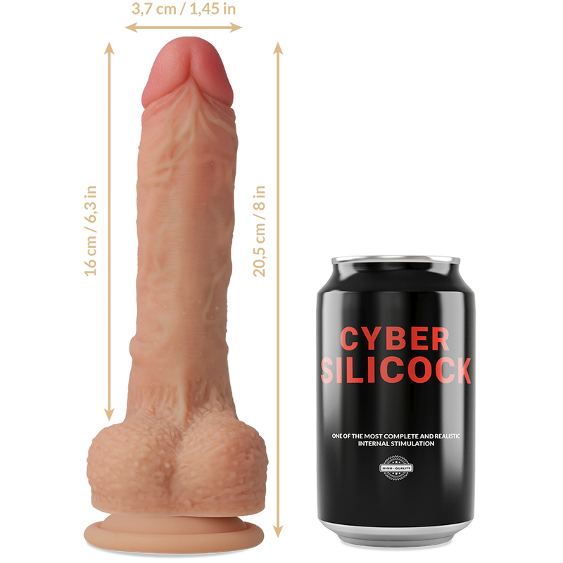 CYBER SILICOCK - STRAP-ON CONNOR LIQUID SILICONE WITH 3 RINGS FREE 20.5 CM -O- 3.7 CM - Bild 5