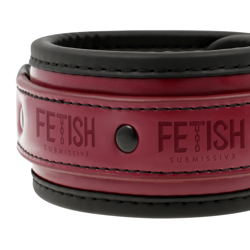 FETISH SUBMISSIVE DARK ROOM - VEGAN LEATHER HANDCUFFS WITH NEOPRENE LINING - Bild 3