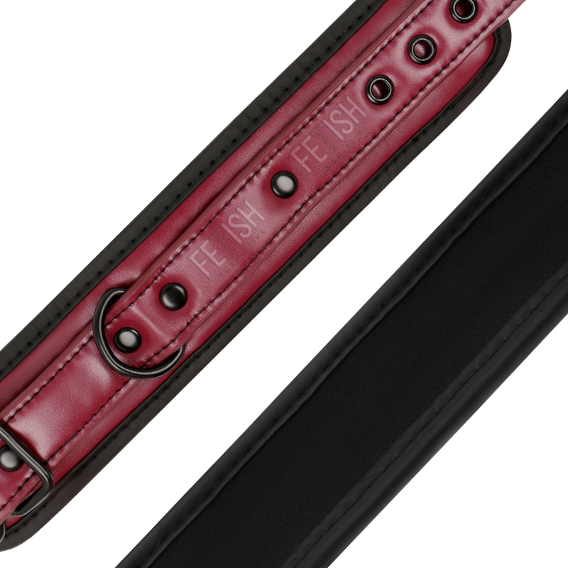 FETISH SUBMISSIVE DARK ROOM - VEGAN LEATHER HANDCUFFS WITH NEOPRENE LINING - Bild 6