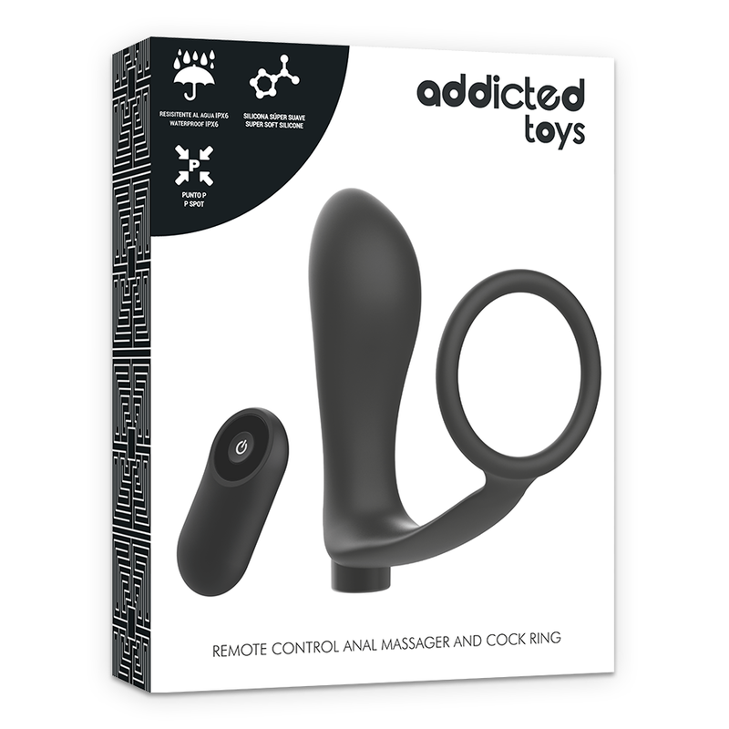 ADDICTED TOYS - PENIS RING WITH REMOTE CONTROL ANAL PLUG BLACK RECHARGEABLE - Bild 7
