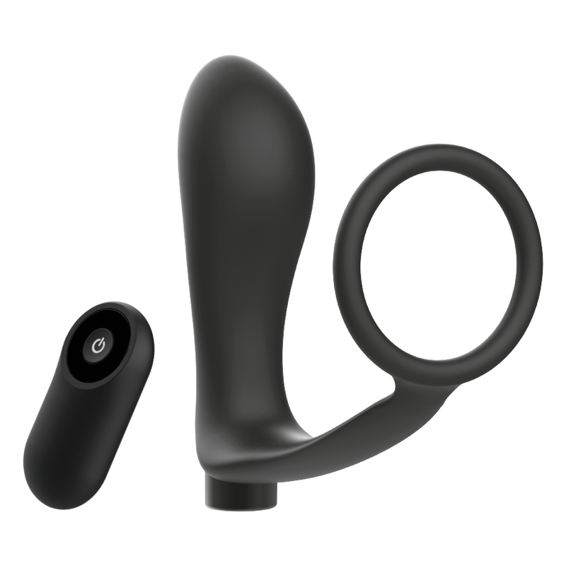 Alternative view of ADDICTED TOYS - PENIS RING WITH REMOTE CONTROL ANAL PLUG BLACK RECHARGEABLE