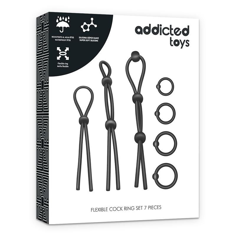 Alternative view of ADDICTED TOYS - FLEXIBLE SILICONE COCK RING SET 7 PIECES
