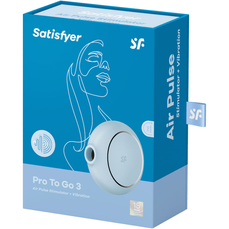 SATISFYER - PRO TO GO 3 DOUBLE AIR PULSE STIMULATOR & VIBRATOR BLUE - Bild 5