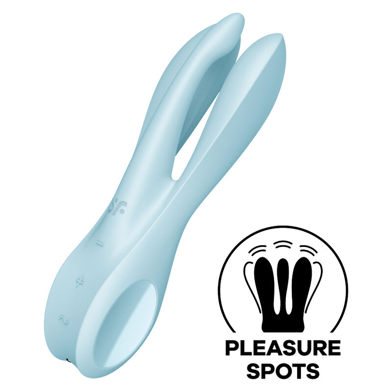 Alternative view of SATISFYER - THREESOME 1 VIBRATOR BLUE