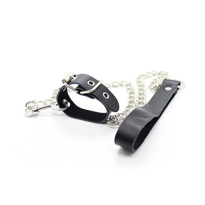 OHMAMA FETISH - PENIS NECKLACE AND LEATHER STRAP WITH METAL CHAIN - Bild 3