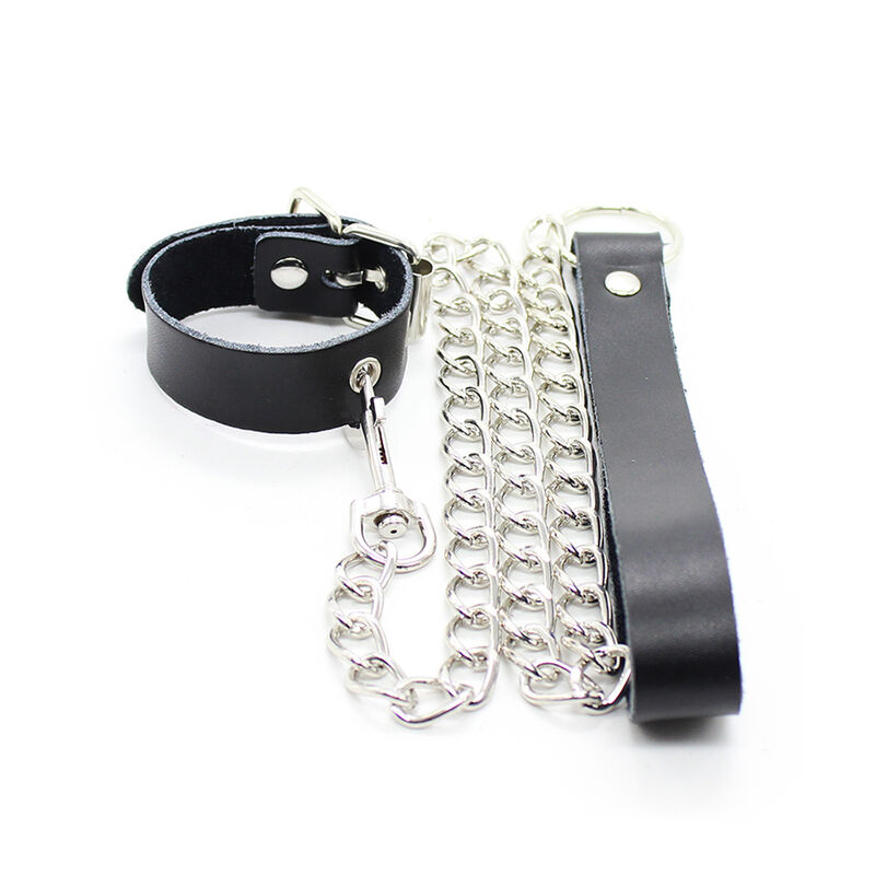 OHMAMA FETISH - PENIS NECKLACE AND LEATHER STRAP WITH METAL CHAIN - Bild 4