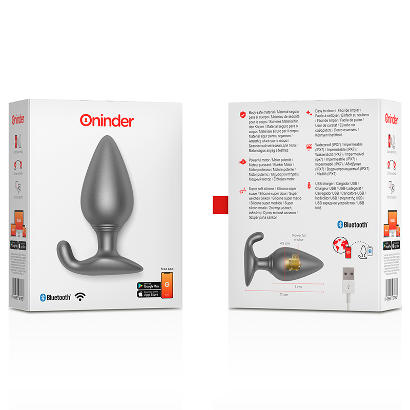 ONINDER - RIO VIBRATING ANAL PLUG BLACK - FREE APP - Bild 3