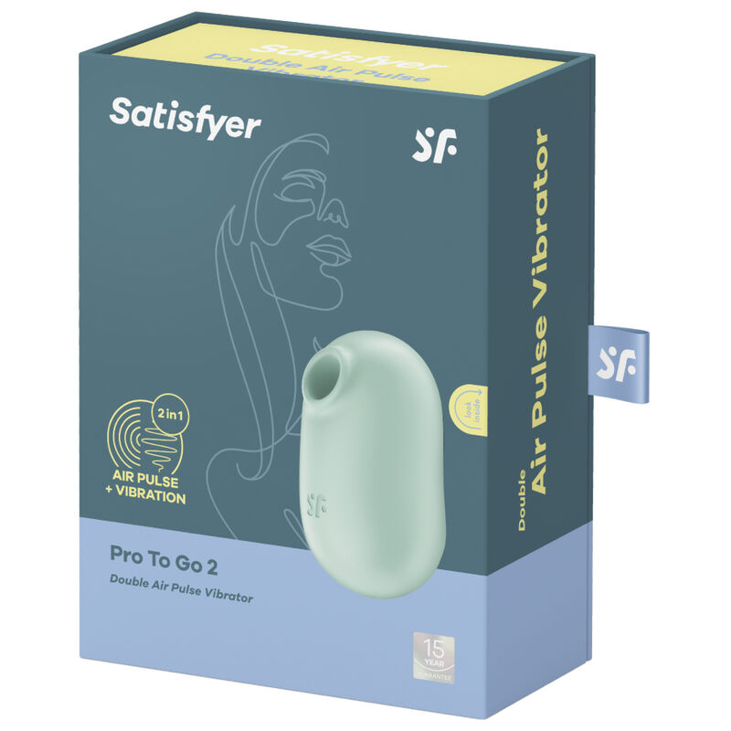 SATISFYER - PRO TO GO 2 DOUBLE AIR PULSE STIMULATOR & VIBRATOR GREEN - Bild 2