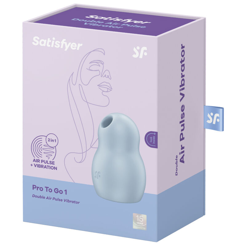 SATISFYER - PRO TO GO 1 DOUBLE AIR PULSE STIMULATOR & VIBRATOR BLUE - Bild 4