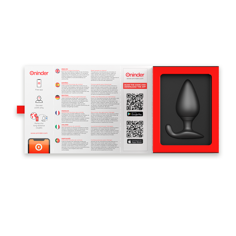 ONINDER - RIO VIBRATING ANAL PLUG BLACK - FREE APP - Bild 6