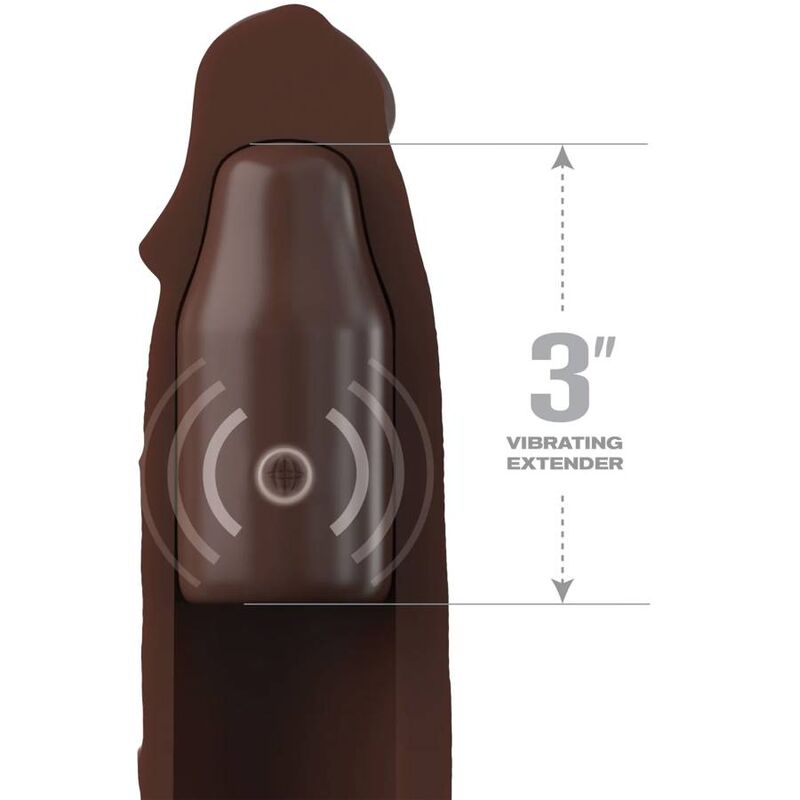 Alternative view of FANTASY X- TENSIONS - PIPEDREAMS SLEEVE 22,86 CM + 7,62 CM PLUG REMOTE BROWN