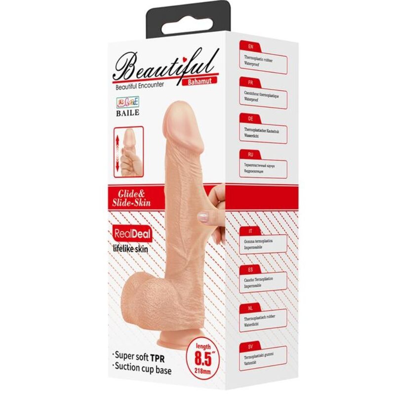 BAILE - BEAUTIFUL ENCOUNTER BAHAMUT FLEXIBLE REALISTIC DILDO 21.8 CM NATURAL - Bild 7