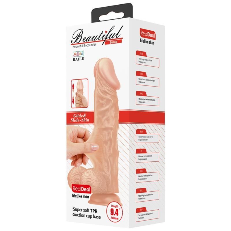 BAILE - BEAUTIFUL ENCOUNTER BURAQ FLEXIBLE REALISTIC DILDO 24 CM NATURAL - Bild 5