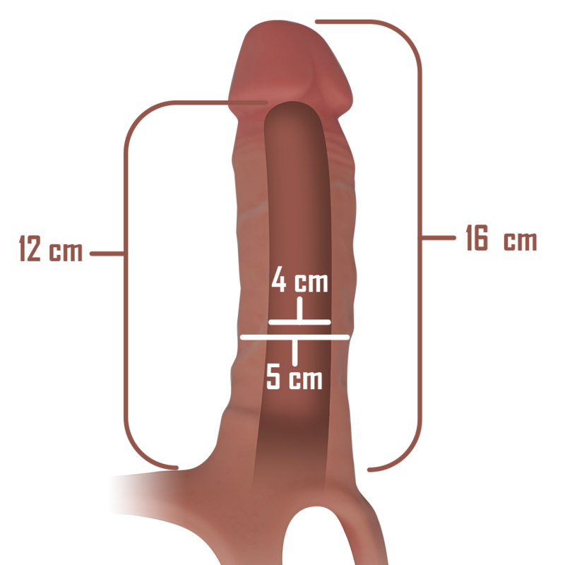INTENSE - HOLLOW HARNESS WITH SILICONE DILDO 16 X 3.5 CM - Bild 6