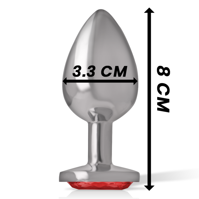 Alternative view of INTENSE - METAL ANAL PLUG WITH RED CRYSTAL SIZE M