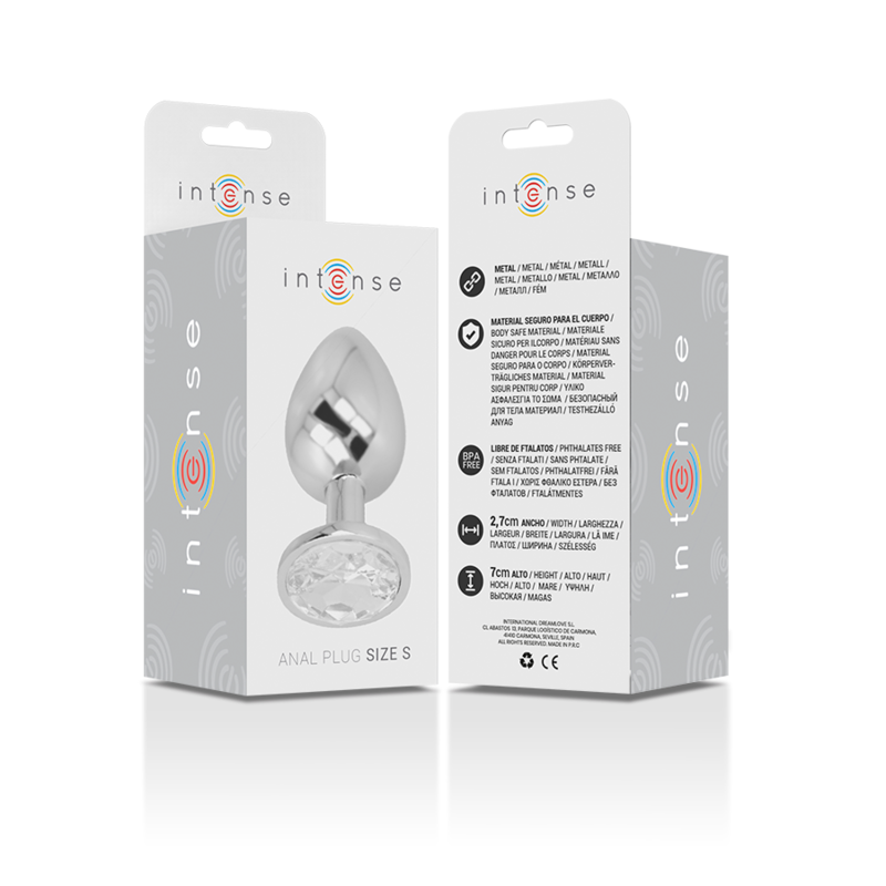 INTENSE - ALUMINUM METAL ANAL PLUG WITH SILVER CRYSTAL SIZE S - Bild 5