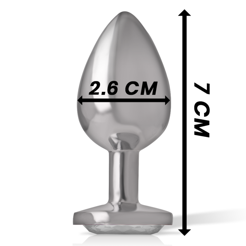 INTENSE - ALUMINUM METAL ANAL PLUG WITH SILVER CRYSTAL SIZE S - Bild 4