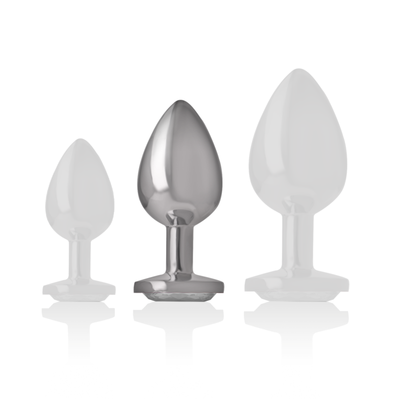 INTENSE - ALUMINUM METAL ANAL PLUG WITH SILVER CRYSTAL SIZE M - Bild 3
