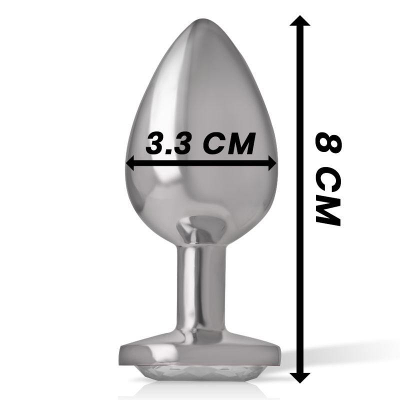 INTENSE - ALUMINUM METAL ANAL PLUG WITH SILVER CRYSTAL SIZE M - Bild 6