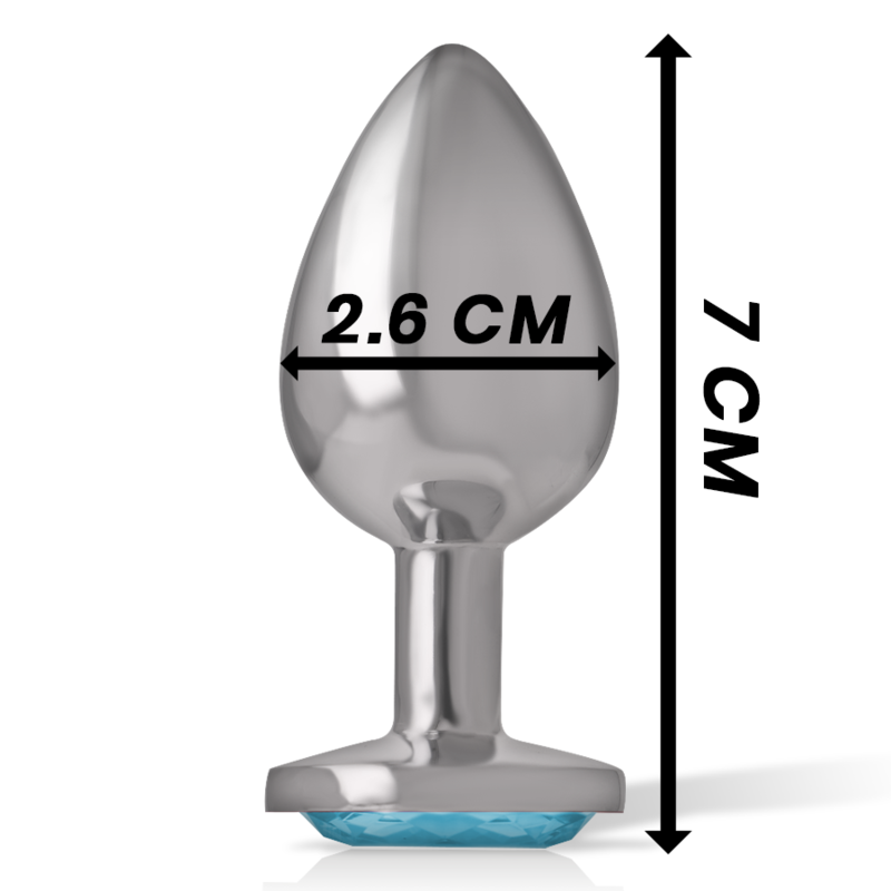 INTENSE - ALUMINUM METAL ANAL PLUG WITH BLUE CRYSTAL SIZE S - Bild 5