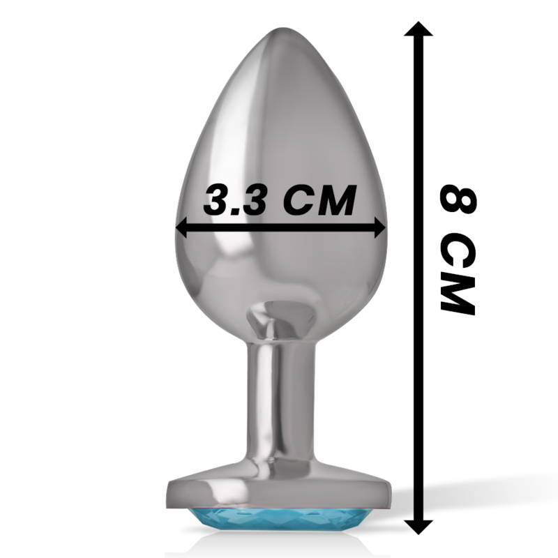 INTENSE - ALUMINUM METAL ANAL PLUG WITH BLUE GLASS SIZE M - Bild 4