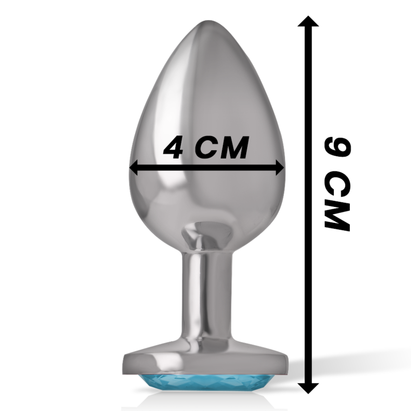 INTENSE - ALUMINUM METAL ANAL PLUG WITH BLUE CRYSTAL SIZE L - Bild 4